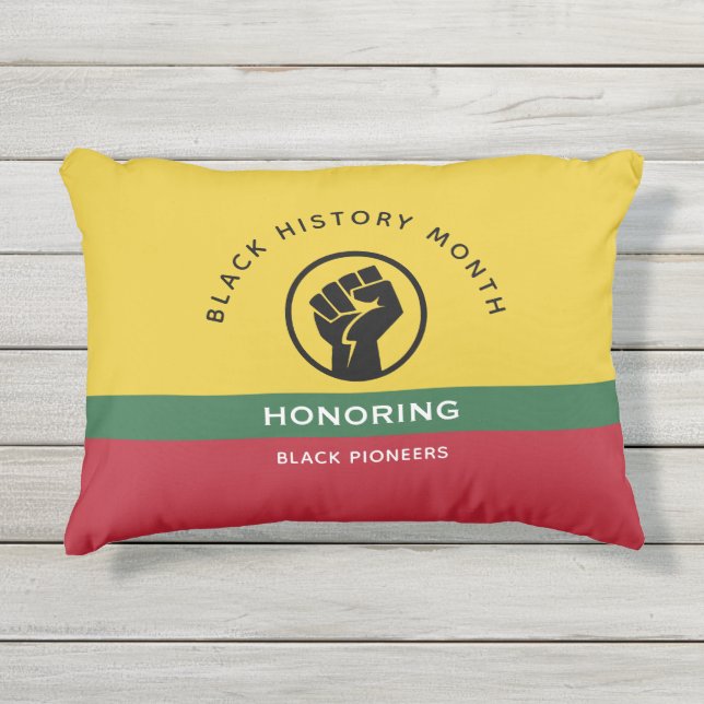 Schwarzgeschichte Monat Afrikanisch-amerikanischer Kissen Für Draußen (Vorderseite)