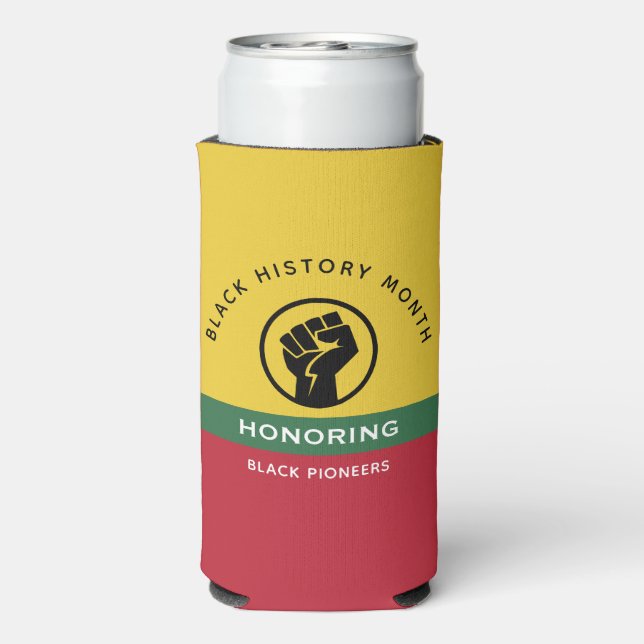 Schwarzgeschichte Monat Afrikanisch-amerikanischer Selters Dosenkühler (Seltzer Rückseite)