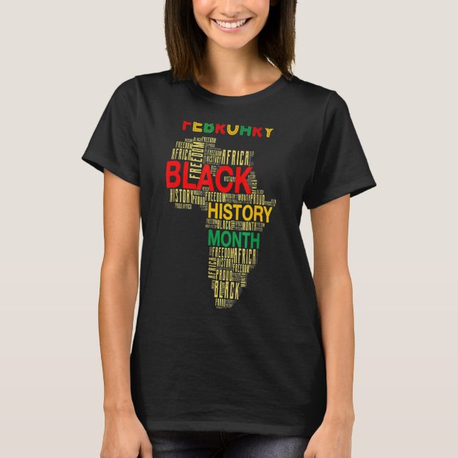 Schwarzgeschichte Monat Afrikanische Karte Afrika  T-Shirt (Vorderseite)