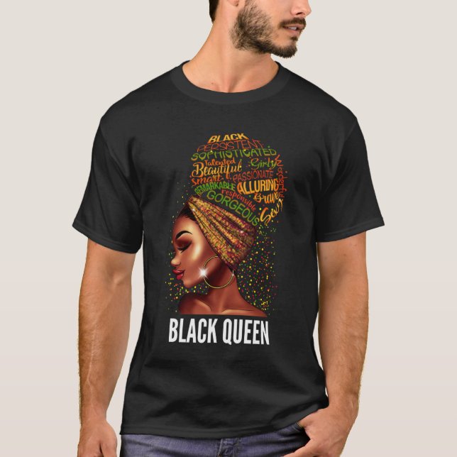 Schwarzgeschichte Monat Afrikanische Königin Frau  T-Shirt (Vorderseite)