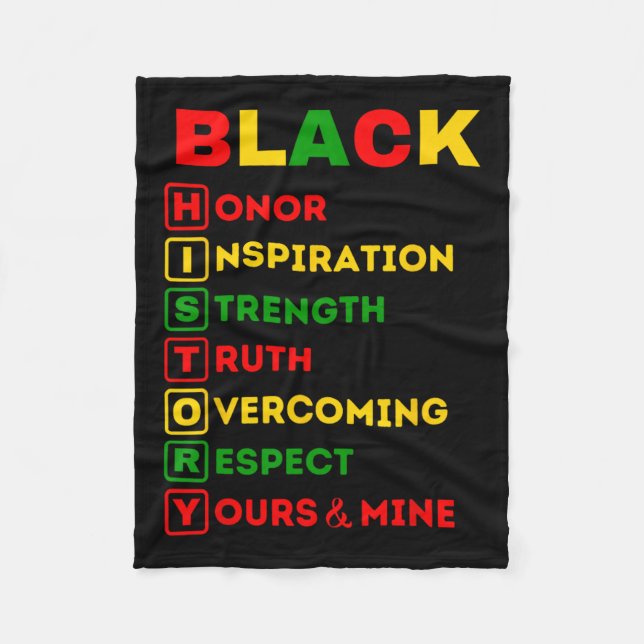 Schwarzgeschichte Monat Afrikanischer amerikanisch Fleecedecke (Vorderseite)