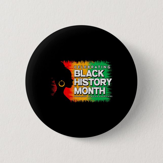 Schwarzgeschichte Monat Afro Amerikanische Junetee Button (Vorderseite)