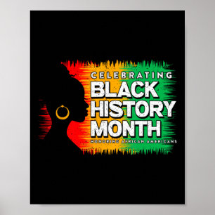 Schwarzgeschichte Monat Afro Amerikanische Junetee Poster