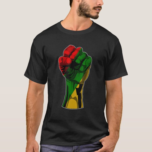 Schwarzgeschichte Monat Fest Schwarzer Power Afrik T-Shirt (Vorderseite)