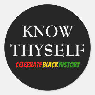 Schwarzgeschichte Monat KENNEN SICH SELBST Motivie Runder Aufkleber