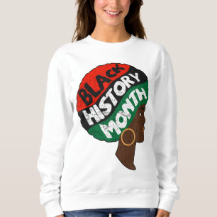 Schwarzgeschichte Monat Proud Afro Afrikanische Kö Sweatshirt