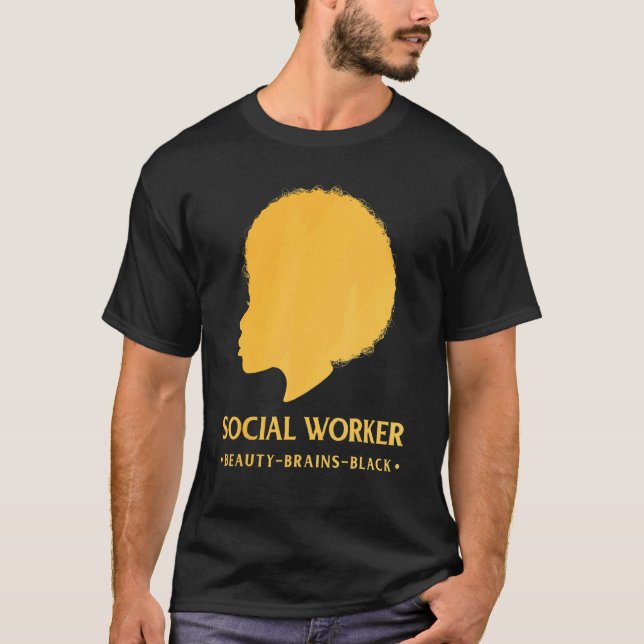 Schwarzgeschichte Monat Sozialarbeiter Afrikanisch T-Shirt (Vorderseite)