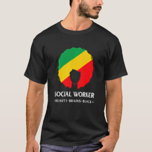 Schwarzgeschichte Monat Sozialarbeiter Afrikanisch T-Shirt