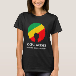 Schwarzgeschichte Monat Sozialarbeiter Afrikanisch T-Shirt