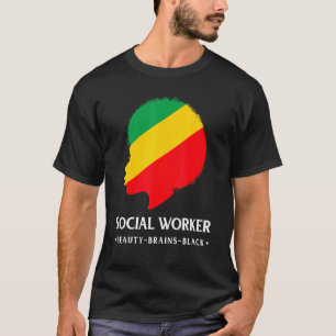 Schwarzgeschichte Monat Sozialarbeiter Afrikanisch T-Shirt