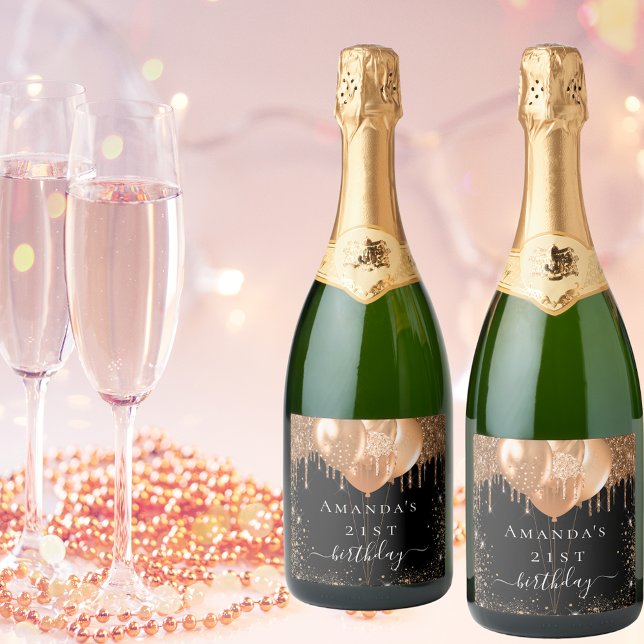 Schwarzgoldballons der Geburtstagspartei - Name de (Von Creator hochgeladen)