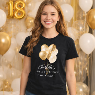 Schwarzgoldballons zum Geburtstag T-Shirt