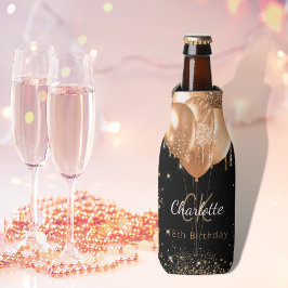 Schwarzgoldenblasen-Monogramm-Name Flaschenkühler