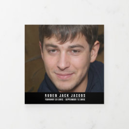 Schwarzgrauweißer Begräbnisdienst - kundenspezifis Dreifach-gefaltete Programmkarte