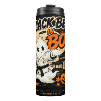Schwarzgurt in Boo Halloween Karate Becher