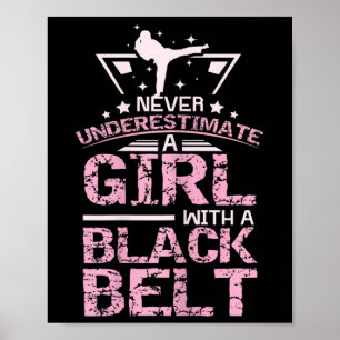 Schwarzgurt Karate Taekwondo Mädchen Poster