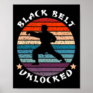Schwarzgürtel-Level-Unlocks-Karate Behalten Poster
