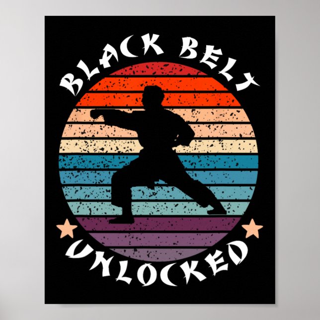 Schwarzgürtel-Level-Unlocks-Karate Behalten Poster (Vorne)