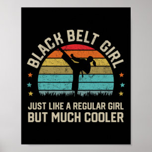 Schwarzgürtel Mädchen Karate Jiu Jitsu Taekwondo M Poster