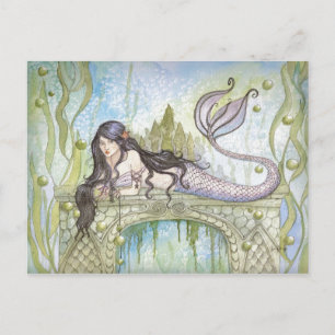 SCHWARZHAIRED MERMAID POSTKARTE