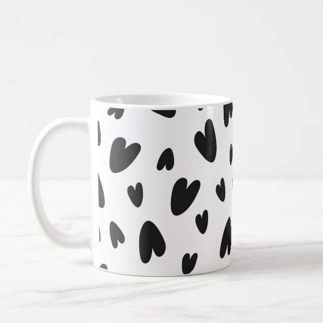 Schwarzherzmuster Kaffeetasse (Links)