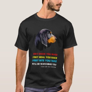 Schwarzhund und Tan T-Shirt