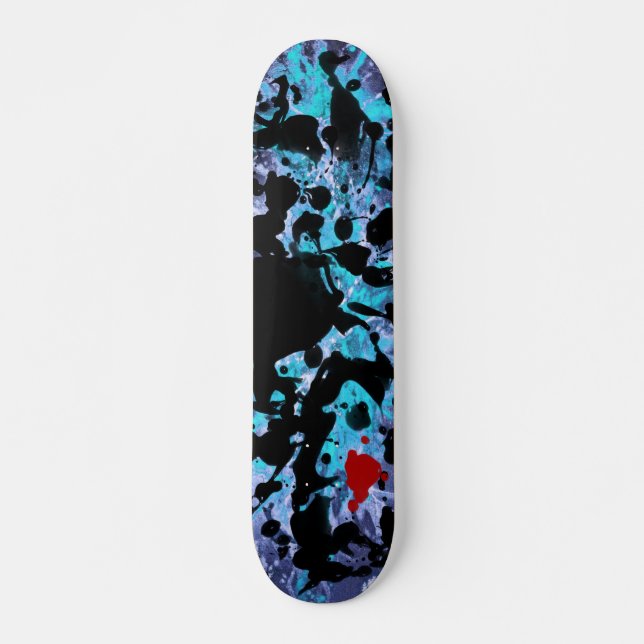 SCHWARZINK | Blauer Spritzer Skateboard (Vorne)