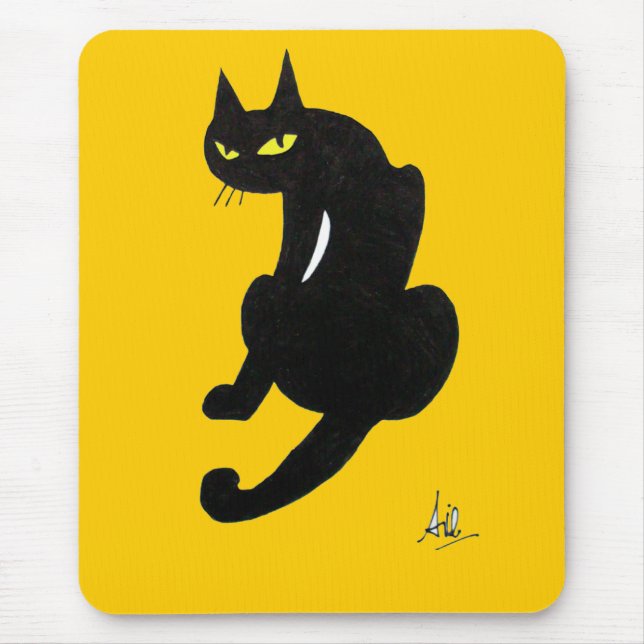 SCHWARZKATZE-HALLOWEEN-PARTY MOUSEPAD (Vorne)
