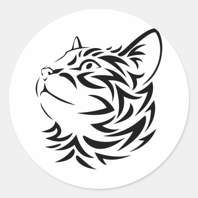 Schwarzkatze Runder Aufkleber (Vorderseite)