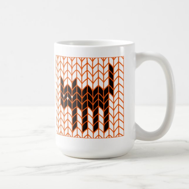 SCHWARZKATZE STRICK Große weiße Tasse (Rechts)