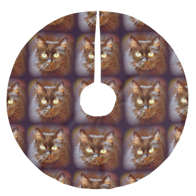 Schwarzkatzen Polyester Weihnachtsbaumdecke (Vorderseite)