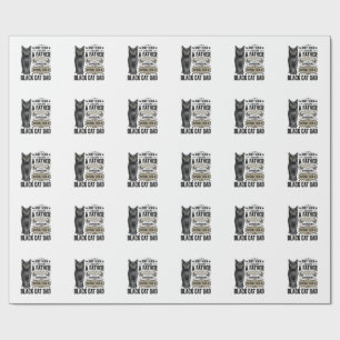 Schwarzkatzen-Vater Vintage-Stich T-Shirt Design_1 Geschenkpapier