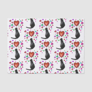 SchwarzkatzenherzenGewebepapier Seidenpapier