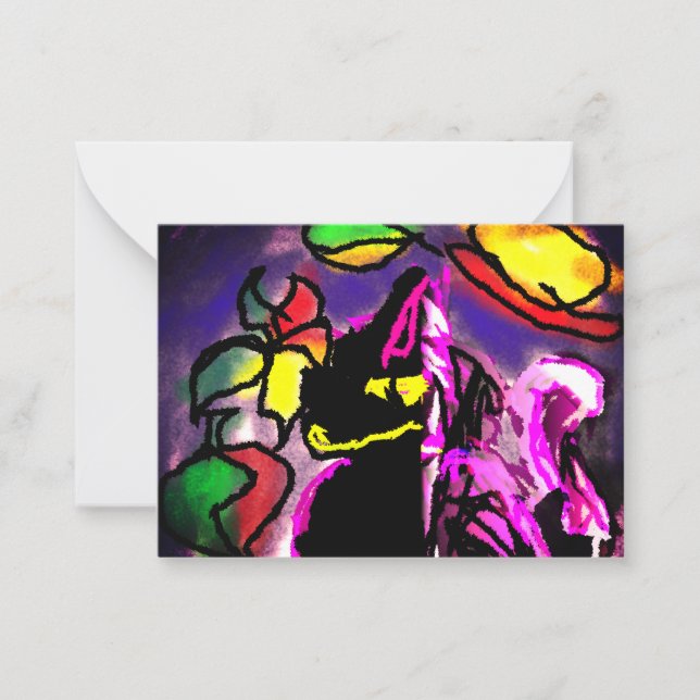 Schwarzkatzenmisty Mitteilungskarte (Vorderseite)