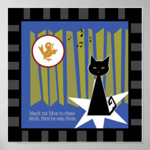 Schwarzkatzenposter Poster