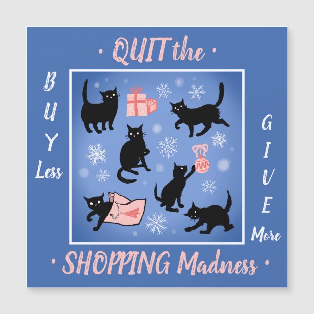 Schwarzkatzenurlaub kaufen weniger gerettet Planet Magnetkarte (Vorderseite)