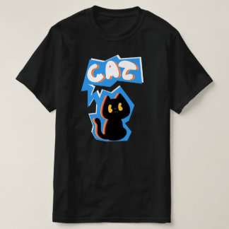Schwarzkatzenzeichnung T-Shirt