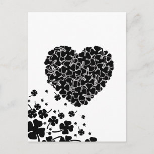 Schwarzklee Herz Postkarte