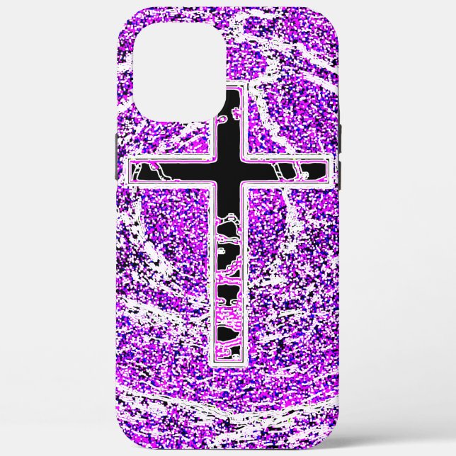 SCHWARZKREUZ MIT LILA HINTERGRUND Case-Mate iPhone HÜLLE (Rückseite)