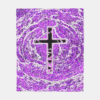SCHWARZKREUZ MIT LILA HINTERGRUND FLEECEDECKE