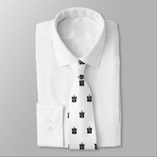 Schwarzkronen-Schachstück-Schnürschuh Krawatte