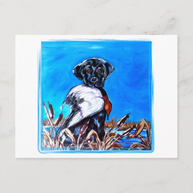 SCHWARZLABRADOR RETRIEVER POSTKARTE (Vorderseite)