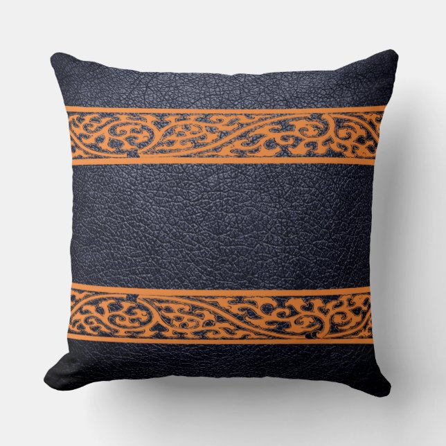 Schwarzleder Kissen (Vorderseite)