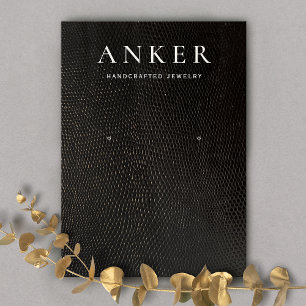 Schwarzleder-Ohrring Visitenkarte