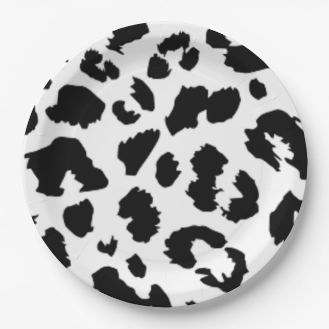 SCHWARZLEOPARDRUCK PAPPTELLER (Vorderseite)