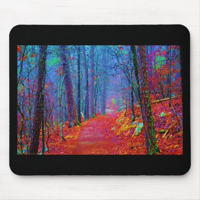 Schwarzlicht-Wald-Ölgemälde Mousepad (Vorne)