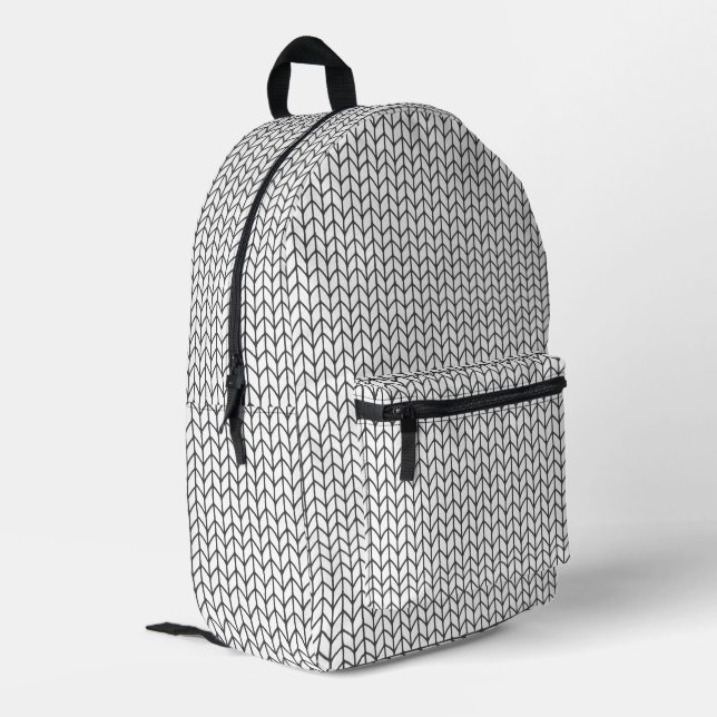 SCHWARZLINIE STRICK-Rucksack Bedruckter Rucksack (Rückseitige Ecke links)