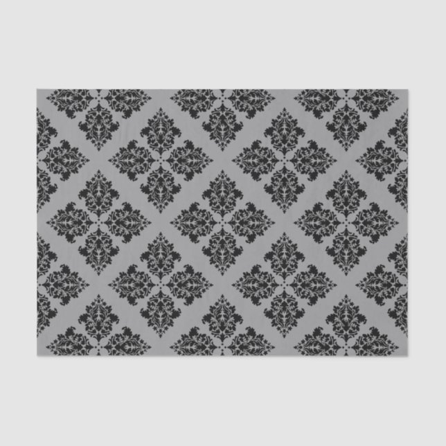 Schwarzmarokkanischer Damast Seidenpapier (Vorderseite)