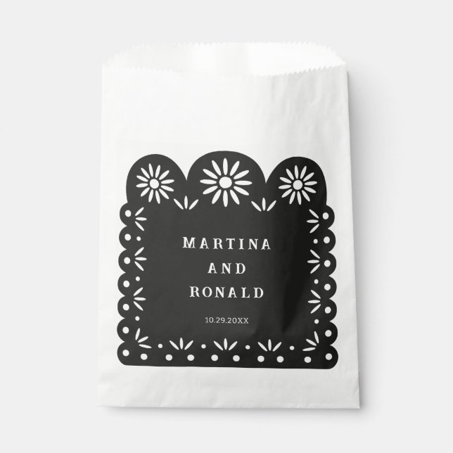 SCHWARZMEXIKANISCHES PAPEL PICADO GESCHENKTÜTCHEN (Vorderseite)