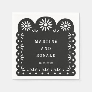 SCHWARZMEXIKANISCHES PAPEL PICADO SERVIETTE